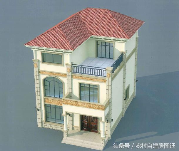 8.5X11.5米三層農(nóng)村自建房設(shè)計(jì)方案圖，30-40萬(wàn)建主體