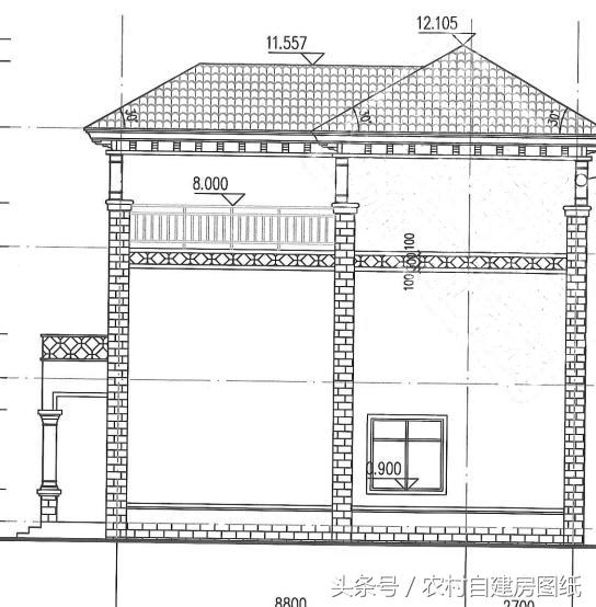 8.5X11.5米三層農(nóng)村自建房設(shè)計(jì)方案圖，30-40萬(wàn)建主體