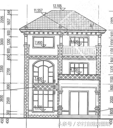 8.5X11.5米三層農(nóng)村自建房設(shè)計(jì)方案圖，30-40萬(wàn)建主體