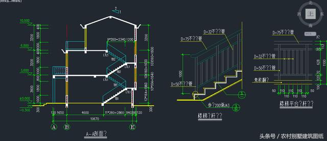 8.64米X10.43米三層新農(nóng)村住房設(shè)計(jì)圖，占地90平方米左右