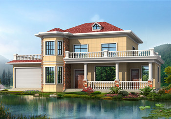 農(nóng)村4間2層樓房設(shè)計(jì)圖，帶車庫，外觀時(shí)尚，帶屋頂花園