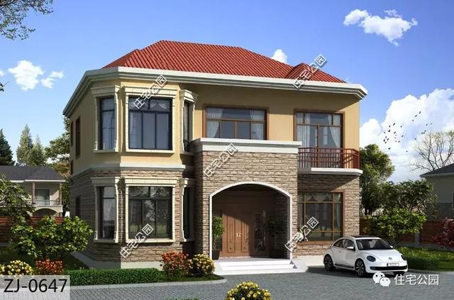 5套占地100平的時(shí)尚二層小洋樓圖，2024年新款