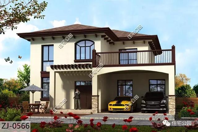 5套占地100平的時(shí)尚二層小洋樓圖，2024年新款