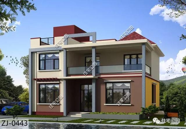 5套占地100平的時(shí)尚二層小洋樓圖，2024年新款