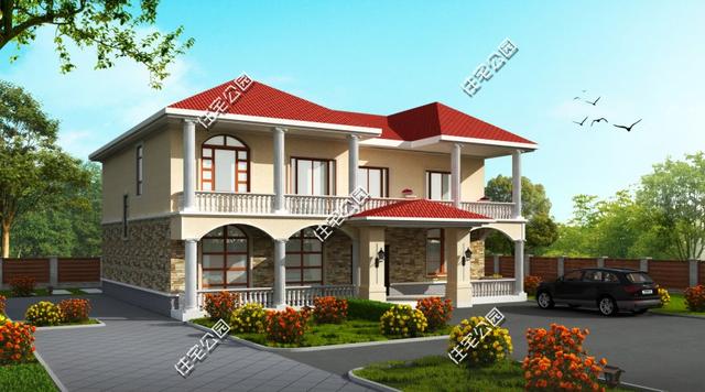 5套占地100平的時(shí)尚二層小洋樓圖，2024年新款