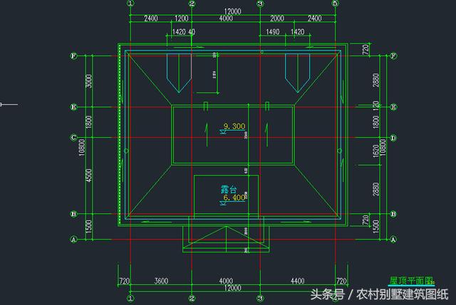 12米X10.8米三層旋轉樓梯房屋設計圖，拿到即可施工