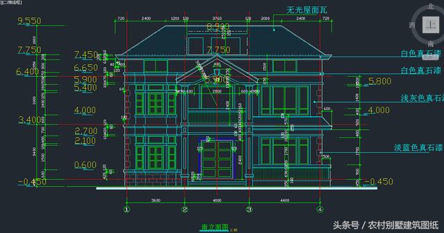 12米X10.8米三層旋轉樓梯房屋設計圖，拿到即可施工