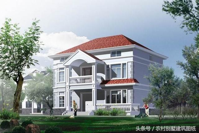 12米X10.8米三層旋轉樓梯房屋設計圖，拿到即可施工