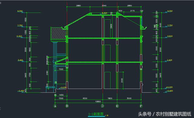 12米X10.8米三層旋轉樓梯房屋設計圖，拿到即可施工
