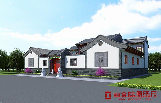 22米×20米二層三合院設(shè)計(jì)方案，前低后高，錯(cuò)落有致