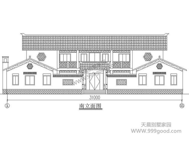 鄉(xiāng)村自建三合院別墅設(shè)計(jì)圖，古樸大氣高品位