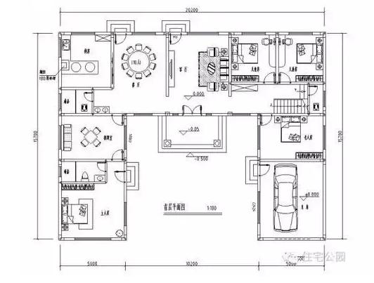 農(nóng)村一層三合院設(shè)計戶型圖，帶完工實(shí)景圖