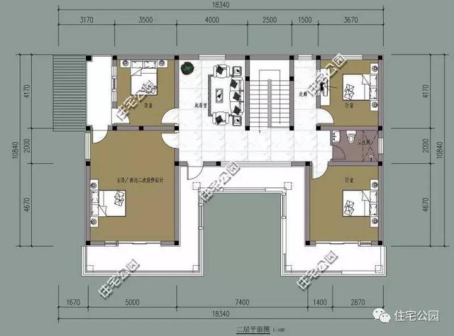 5套農(nóng)村三合院戶型圖，一層、二層、三層都有