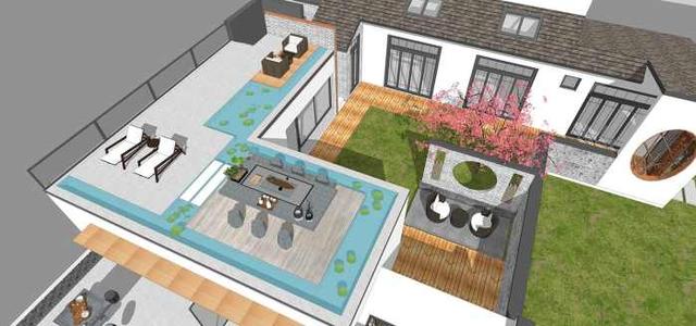 現(xiàn)代新中式二層三合院設(shè)計(jì)方案圖，低調(diào)，有品位