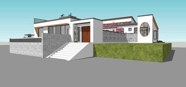 現(xiàn)代新中式二層三合院設(shè)計(jì)方案圖，低調(diào)，有品位