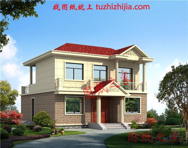 100平米左右簡(jiǎn)單實(shí)用的二層樓房設(shè)計(jì)圖，施工簡(jiǎn)單造價(jià)低