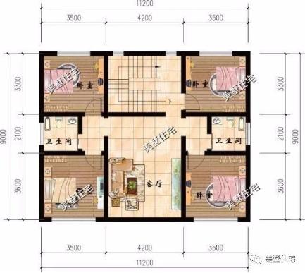 20款帶車庫(kù)自建房戶型圖，一二三層都有