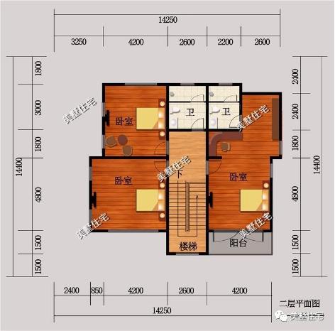 20款帶車庫(kù)自建房戶型圖，一二三層都有