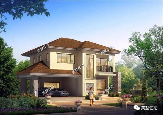 20款帶車庫(kù)自建房戶型圖，一二三層都有