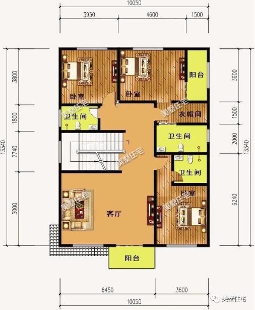 20款帶車庫(kù)自建房戶型圖，一二三層都有
