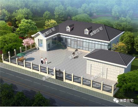 20款帶車庫(kù)自建房戶型圖，一二三層都有