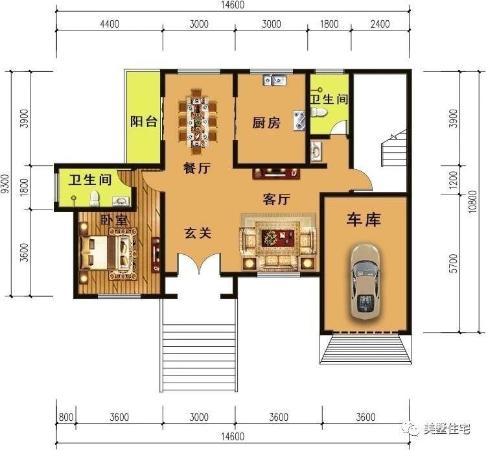 20款帶車庫(kù)自建房戶型圖，一二三層都有