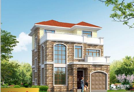 20款帶車庫(kù)自建房戶型圖，一二三層都有