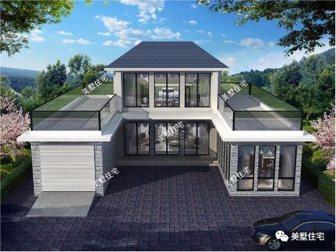 20款帶車庫(kù)自建房戶型圖，一二三層都有