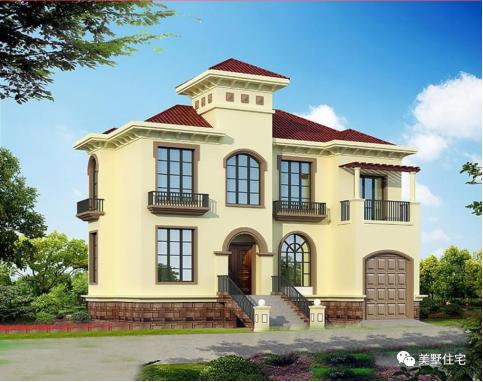 20款帶車庫(kù)自建房戶型圖，一二三層都有