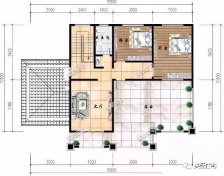 20款帶車庫(kù)自建房戶型圖，一二三層都有