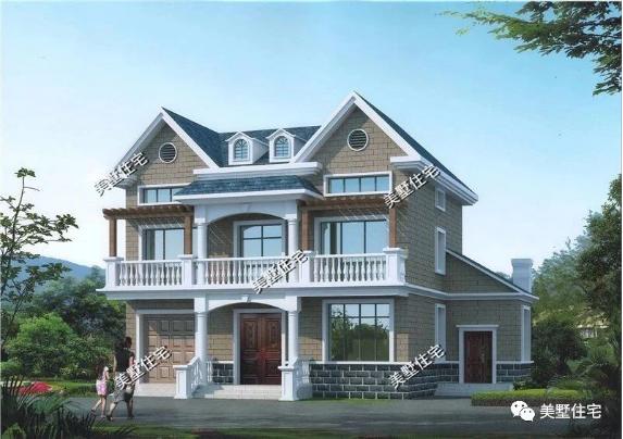 20款帶車庫(kù)自建房戶型圖，一二三層都有