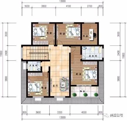 20款帶車庫(kù)自建房戶型圖，一二三層都有