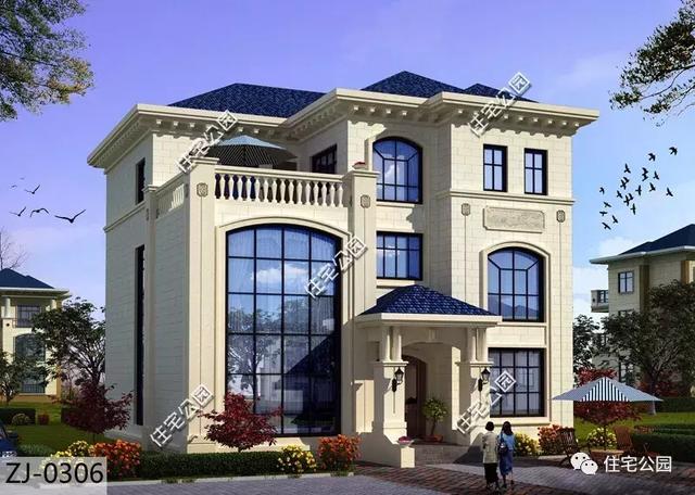 12X15米農(nóng)村房屋設計圖方案，落地窗大露臺