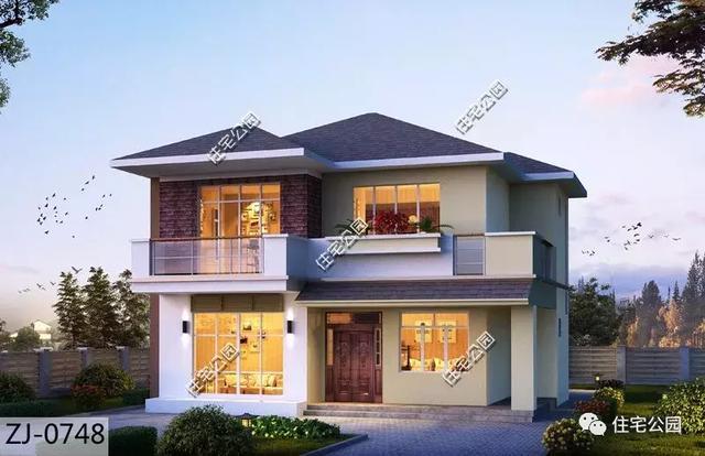 11X12米農(nóng)村2層時(shí)尚小別墅設(shè)計(jì)方案圖，年輕人喜歡