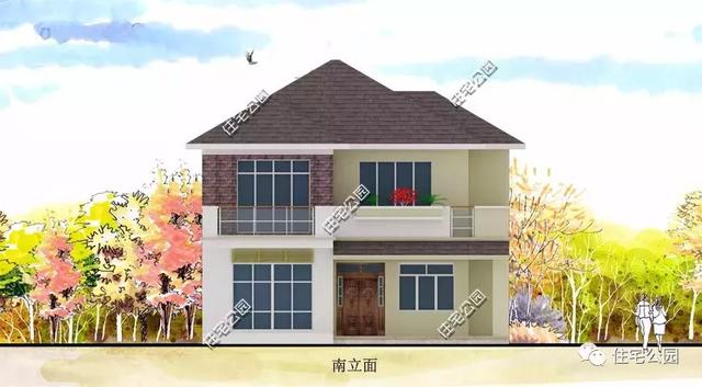 11X12米農(nóng)村2層時(shí)尚小別墅設(shè)計(jì)方案圖，年輕人喜歡