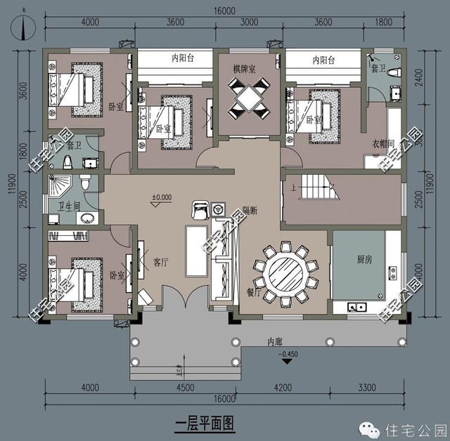 16X11米農(nóng)村一層小平房設(shè)計(jì)方案圖，適合養(yǎng)老！