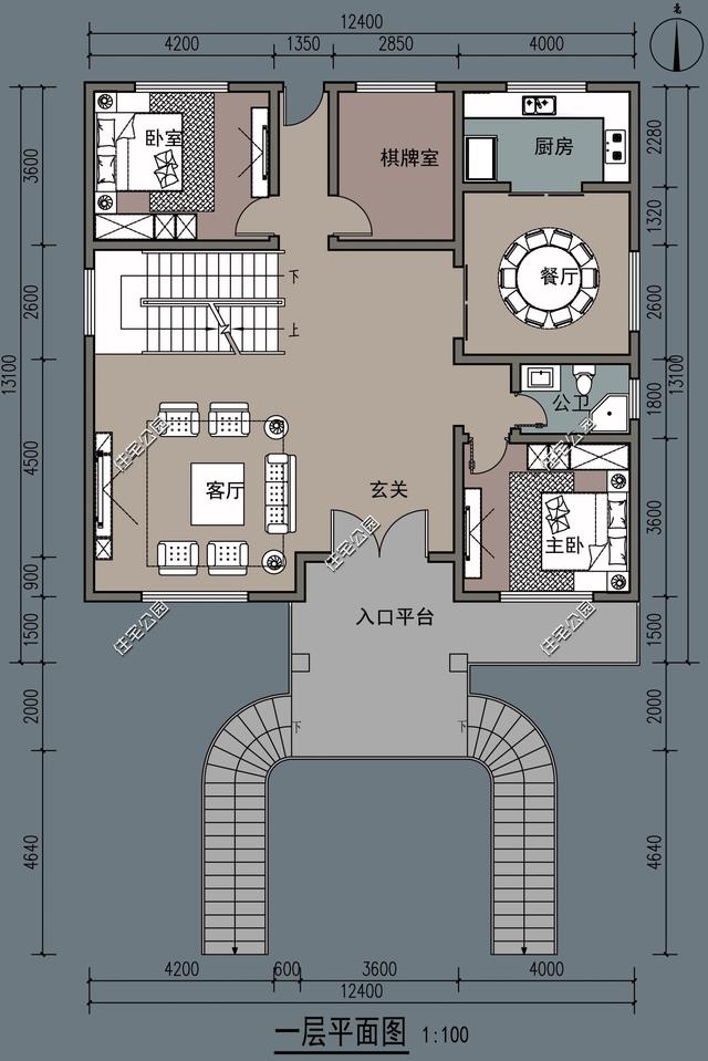 幾套帶車庫的農(nóng)村自建別墅戶型方案，沒車庫都不敢叫別墅