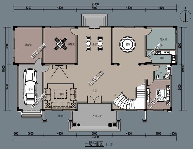 幾套帶車庫的農(nóng)村自建別墅戶型方案，沒車庫都不敢叫別墅