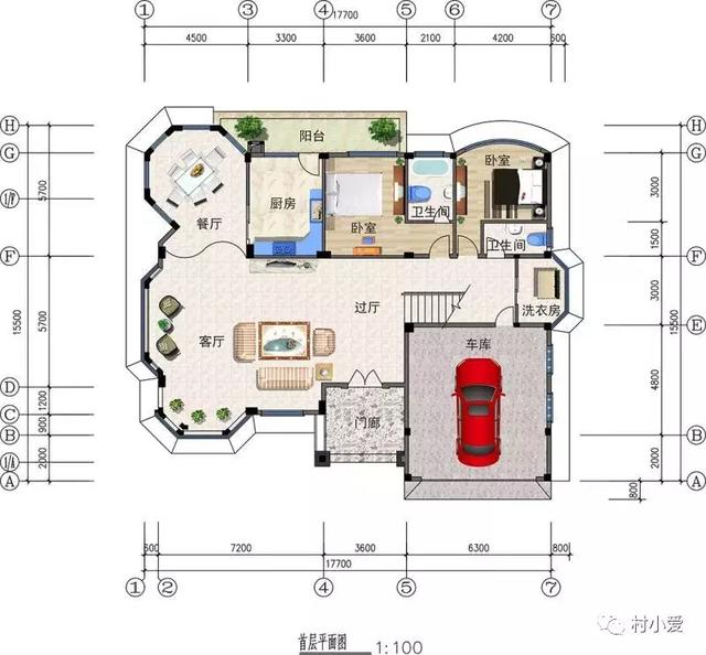 17x16m帶閣樓的歐式雙層別墅方案，浪漫清雅