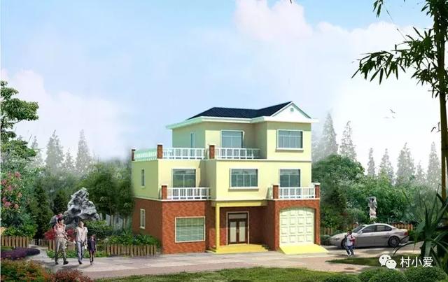 13X12m三層帶車庫帶露臺的住宅設計圖，建起來比效果圖好看