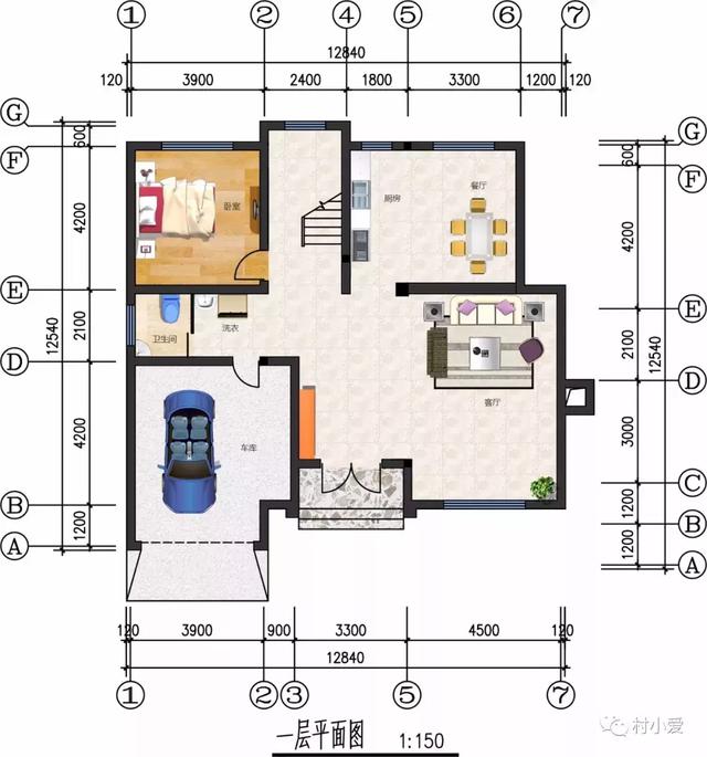 13X13m簡約挑空客廳歐式三層別墅方案圖，采光通風(fēng)好