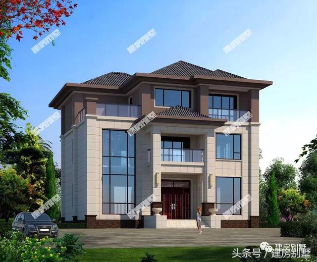 時(shí)尚中式三層自建房戶(hù)型圖，剛看到外觀就被吸引了