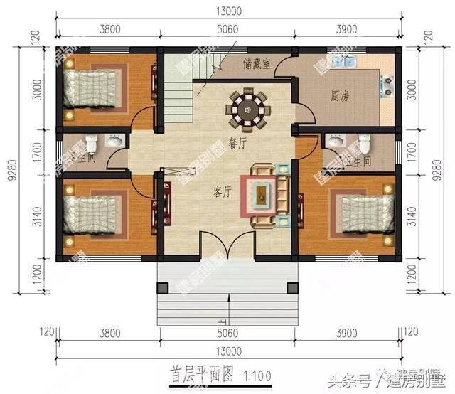 2款文化石外墻的兩層自建樓房，看下你喜歡哪個戶型？