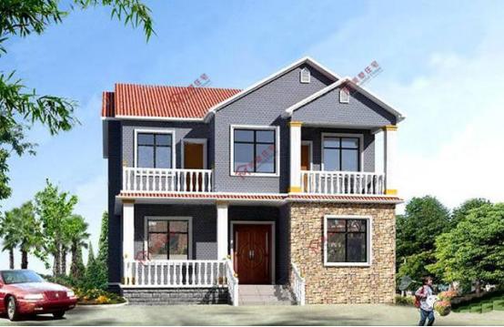 11X10米田園風(fēng)兩層小樓房方案圖，小巧，精致