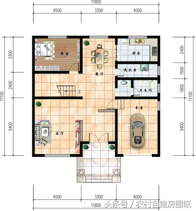 幾款復(fù)式二層樓房戶型方案圖，客廳中空的才顯高檔