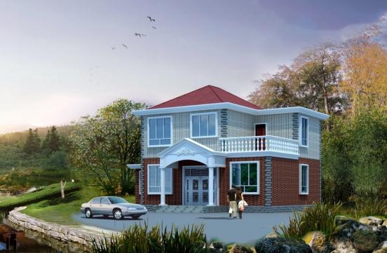 6款簡單的二層小樓房外觀圖，村里的施工隊都能建