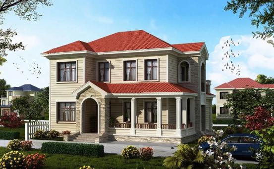 6款簡單的二層小樓房外觀圖，村里的施工隊都能建