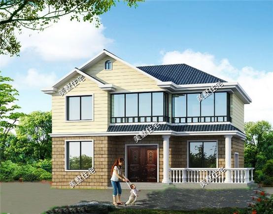 6款簡單的二層小樓房外觀圖，村里的施工隊都能建