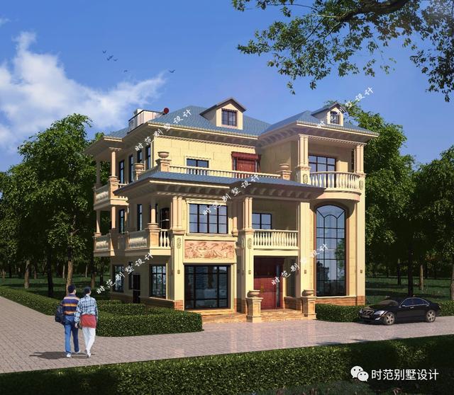 12X12米樓中樓歐式三層別墅設(shè)計(jì)圖，第一眼就愛上了