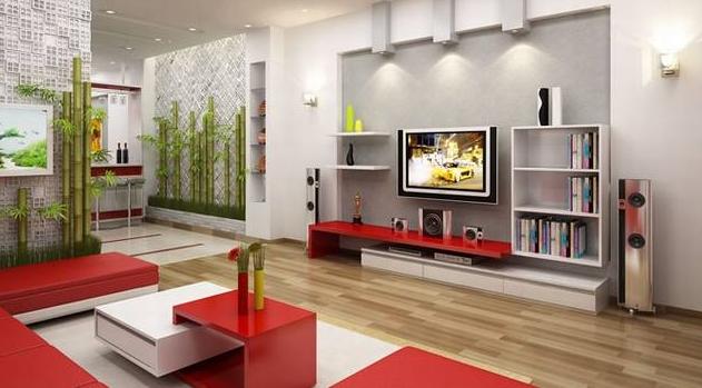 享受現(xiàn)代別墅的美，過幸福安詳?shù)纳睿? src="/uploads/allimg/180501/10593454L-3.jpg" img_width="628" img_height="349" style="border: 0px; max-width: 100%; display: block; margin: 10px auto;" />紅色的居室配上綠色的青竹，色彩對比鮮明，映襯在白色的墻壁上，起到了很好的藝術(shù)裝飾的效果。<br />
<br />
<img alt=